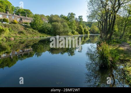 Magdale Dam in Honley, West Yorkshire, England Stockfoto