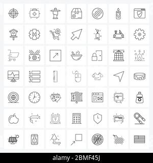Mobile UI Line Icon Set von 49 modernen Piktogrammen der Schifffahrt, Box, Medizin, hinzufügen, Hausmeister Vektor Illustration Stock Vektor