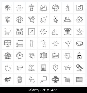 Mobile UI Line Icon Set von 49 modernen Piktogrammen der Schifffahrt, Box, Medizin, hinzufügen, Hausmeister Vektor Illustration Stock Vektor
