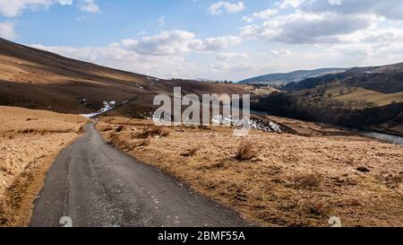 Schafe weiden auf rauer Weide unter den Howgill Fells in der Lune Gorge in Cumbria. Stockfoto