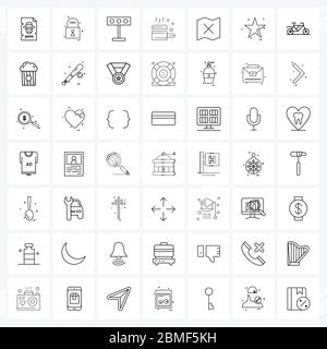 Set von 49 Simple Line Icons von Ort, Ort, Zeichen, Koordinaten, Topf Vektor Illustration Stock Vektor