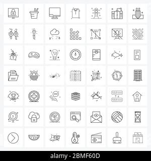 Set von 49 Simple Line Icons von Turm, Bildschirm, formell, Mode Vektor Illustration Stock Vektor