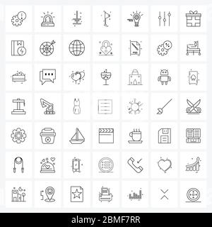 49 editierbare Vektorliniensymbole und moderne Symbole von, Flagge, Pfeil, Fahnen, Vektorgrafik Stock Vektor