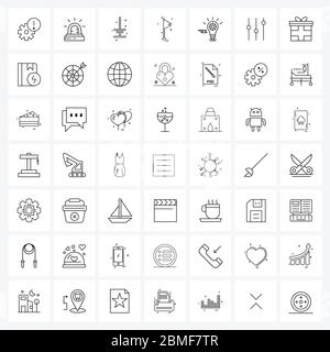 49 editierbare Vektorliniensymbole und moderne Symbole von, Flagge, Pfeil, Fahnen, Vektorgrafik Stock Vektor