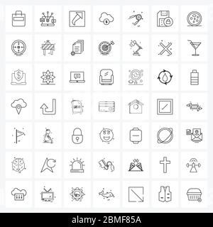 Isolierte Symbole Set von 49 Simple Line Icons von Spielen, Finanz-Cloud-Netzwerk, Chat, Cloud-Technologie, ui Vector Illustration Stock Vektor