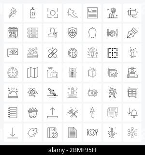 49 Interface Line Icon Set von modernen Symbolen auf cv, up, Cursor, Pfeil, Richtung Vektor Illustration Stock Vektor