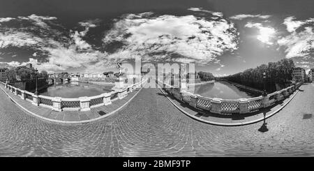 360 Grad Panorama Ansicht von Roma Ponte Castel Sant'Angelo Brücke