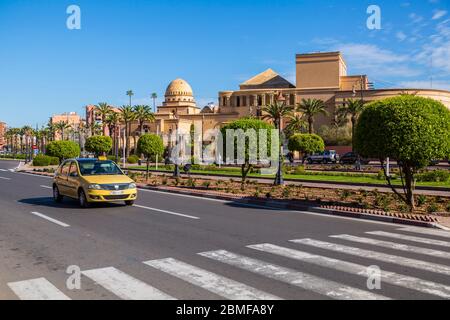 Blick auf das Königliche Theater auf der Avenue Mohammed VI, Marrakesch, Marokko, Nordafrika, Afrika Stockfoto