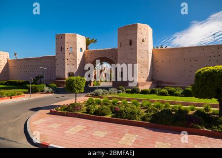 Mauern der Altstadt und Medina, Marrakesch, Marokko, Nordafrika, Afrika Stockfoto