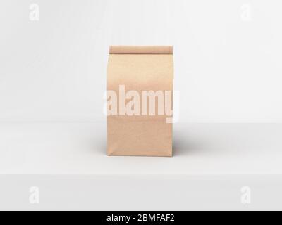 Die Kaffee-Strahl Tasche Verpackung Mock-up-Design auf hellgrauen Studio Bühne Hintergrund Stockfoto