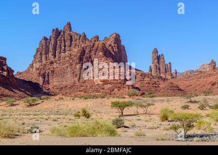 Wadi Disah. Tabuk Region, Saudi-Arabien. Stockfoto