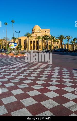 Blick auf das Königliche Theater auf der Avenue Mohammed VI, Marrakesch, Marokko, Nordafrika, Afrika Stockfoto