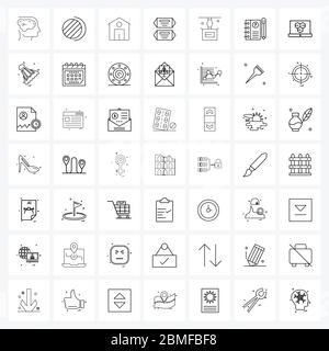 49 Universal Icons Pixel Perfect Symbole von Essen, Süßigkeiten, Wissenschaft, Eigentum, Haus Vektor Illustration Stock Vektor