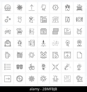 49 Interface Line Icon Set von modernen Symbolen auf Interface, ui, Pfeil, Licht, Bildung Vektor Illustration Stock Vektor