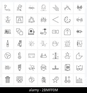 49 Interface Line Icon Set moderner Symbole auf Pfeil, Spielzeug, Militär, neu, Vektor Illustration Stock Vektor