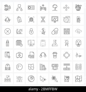 Satz von 49 UI-Symbole und Symbole für Kreis, Pflanze, Karte, Baum, Krankenhaus Vektor Illustration Stock Vektor