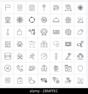 Set von 49 Simple Line Icons von Interface, Audio, Karte, Datei Vektor Illustration Stock Vektor