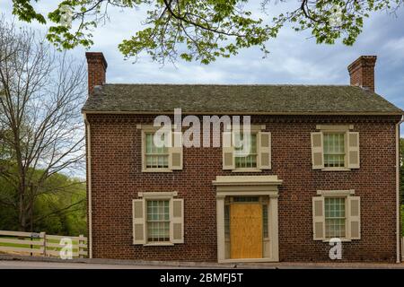 Greenville Tennessee, USA - 29. April 2020: Das Haus von Präsident Andrew Johnson, das er gekauft hat, bekannt als das Homestead. Es wird vom Nationalpark gepflegt Stockfoto