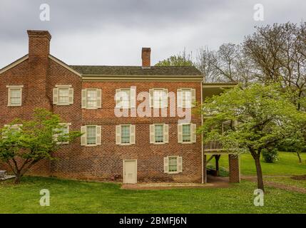 Greenville Tennessee, USA - 29. April 2020: Das Haus von Präsident Andrew Johnson, das er gekauft hat, bekannt als das Homestead. Es wird vom Nationalpark gepflegt Stockfoto