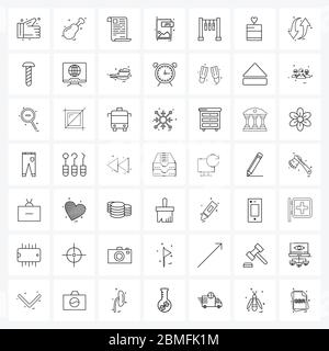 49 Interface Line Icon Set von modernen Symbolen auf jpg, Dateiformat, Datei, Dateiendung, Datei Vektor Illustration Stock Vektor