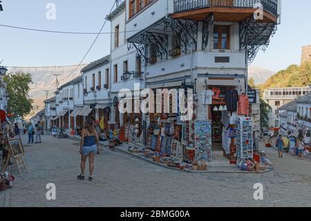 Gjirokaster friedliche Atmosphäre UNESCO-Welterbe Albanien Stockfoto