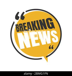 Breaking News Logo-Symbol für Nachrichten unterhaltsame zeigen Zeichen Banner Vektor-Illustration auf Kreis Form Stil Hintergrund Stock Vektor