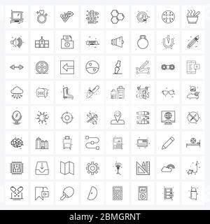 64 Universal Icons Pixel Perfect Symbole der Medizin, valentine, Trauben, Liebe, Tafel Vektor Illustration Stock Vektor