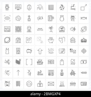 64 Universal Icons Pixel Perfect Symbole von allen, Haus, Download, Ware, Gerät Vektor Illustration Stock Vektor