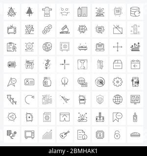 64 Universal Icons Pixel Perfect Symbole von Kalender, Box, Emotionen, Sirene, Büro Vektor Illustration Stock Vektor