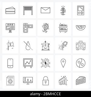 Packung mit 25 Universal Line Icons für Web-Anwendungen Unterhaltung, beten, Nachricht, Glaube, Glaube Vektor Illustration Stock Vektor