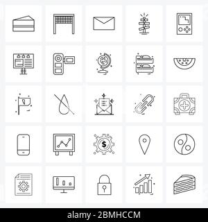 Packung mit 25 Universal Line Icons für Web-Anwendungen Unterhaltung, beten, Nachricht, Glaube, Glaube Vektor Illustration Stock Vektor