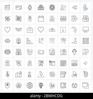 64 Universal Icons Pixel Perfect Symbole von Kern, Firma, Messen, Geschäft, Druck Vektor Illustration Stock Vektor