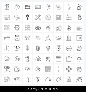 64 Universal Icons Pixel Perfect Symbole Herz, Ofen, Küche, Abendessen Vektor Illustration Stock Vektor