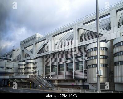 Berlin, Deutschland - 19. Februar 2018: Blick auf das Internationale Congress Centrum Berlin und Teilstraße. ICC Berlin. Im Stadtzentrum der deutschen Hauptstadt Stockfoto