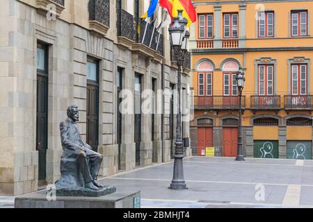 Statue des Angel Guimera Jorge auf der Plaza Isla de la Madera,Santa Cruz de Tenerife,Teneriffa,Kanarischen Inseln,Spanien,Europa Stockfoto