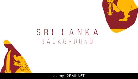 Sri Lanka Flagge Karte Hintergrund. Die Flagge des Landes in Form von Grenzen. Abbildung des Vektorgrafiken Stock Vektor