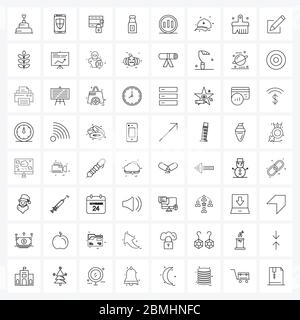 64 Universal Icons Pixel Perfect Symbole für Karte, Analyse, Schutz, Tomate, Ketchup Vektor Illustration Stock Vektor