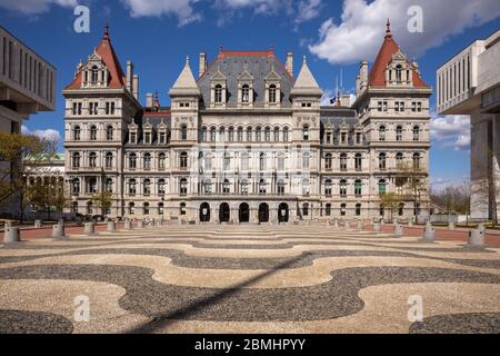 Das New York State Capitol Building, erbaut 1867-1899, Albany, das teuerste staatliche Regierungsgebäude, das jemals in den USA gebaut wurde. Stockfoto