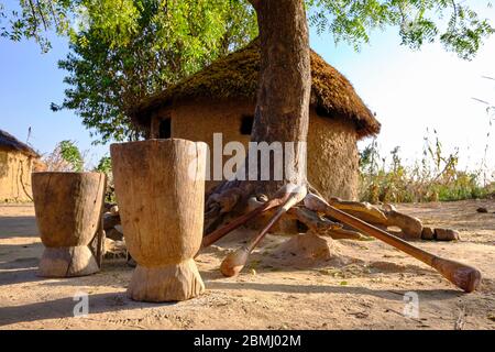 Ländliche Szene in einem Fulani Dorf in der Nähe von Jama'a.. Stockfoto