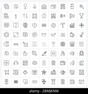 Set von 81 Simple Line Icons von elektrischen, Pfeile, Zeile Vektor Illustration Stock Vektor