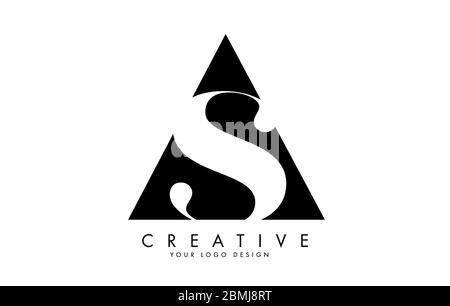 ALS S Schwarz-Weiß Buchstaben Logo mit einem geometrischen Design. Symbol mit zwei verschiedenen Schriftarten. Buchstaben Initialen und abstrakte Buchstaben A und S. Stock Vektor