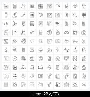 100 Universal Icons Pixel Perfect Symbole von Ludo, Telefon, Mann, Telefon, Benutzer Vektor Illustration Stock Vektor