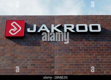 Jakoo-Schild in Pleasanton, Kalifornien Stockfoto