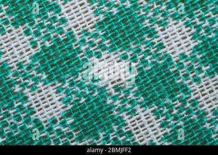 Stoff Textur. Karierte Tuch Makro. Textil Hintergrund. Material mit quadratischen Muster Stockfoto