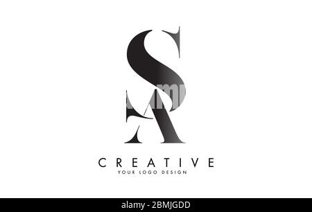 SA S EIN Logo-Design mit Logo-Konzept und Serifenschrift. SA-Symbol mit einem eleganten und stilvollen Look Vektor-Illustration. Creative Vector Illustra Stock Vektor