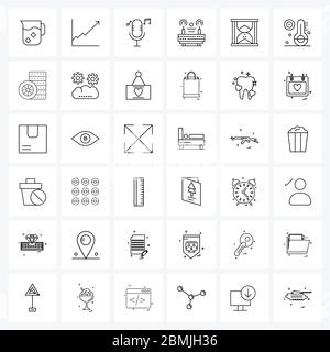 Satz von 36 UI Icons und Symbole für Uhr, Router, Diagramm, Frau, Hochzeit Vektor Illustration Stock Vektor