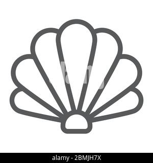 Shell-Linie-Symbol, Meer und Strand, Muschelzeichen Vektorgrafiken, ein lineares Symbol auf weißem Hintergrund, eps 10. Stock Vektor