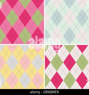 Bunte argyle nahtlose Muster Stoff Textur Stock Vektor