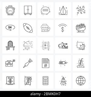 Packung mit 25 Universal Line Icons für Web Applications Netzwerk, Netzwerk, Nachricht, Invert, Differenz Vektor Illustration Stock Vektor