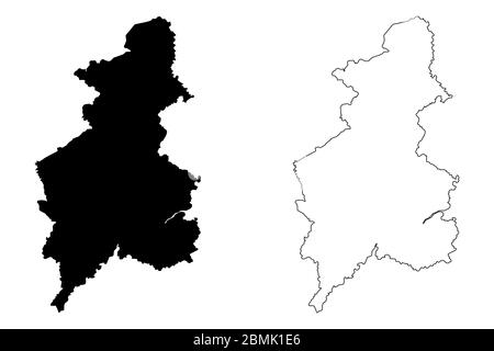 Shenyang Stadt (Volksrepublik China, Provinz Liaoning) Karte Vektorgrafik, Skizze Scribble Stadt Fengtian oder Mukden Karte Stock Vektor